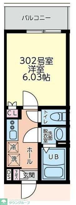 フルセイル中山II(1K/3階)の間取り写真