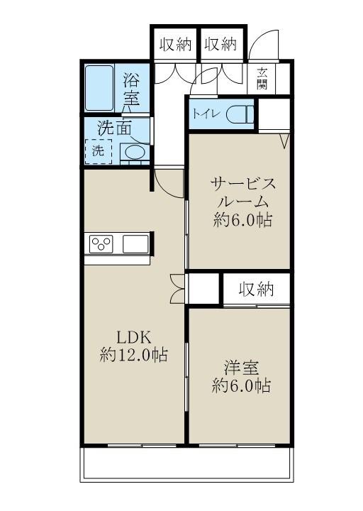 ホーリー弁天橋(1SLDK/1階)の間取り写真