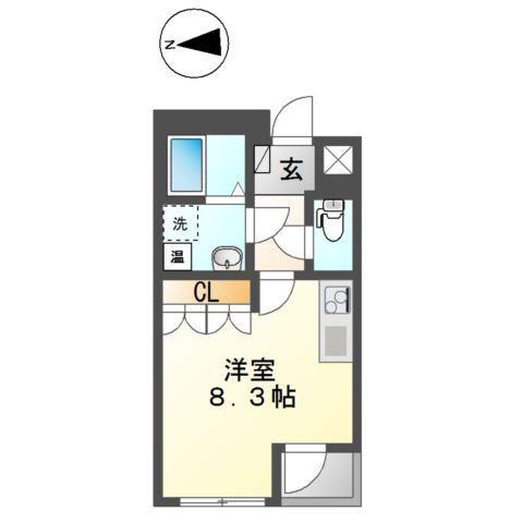 メゾン間中(ワンルーム/2階)の間取り写真