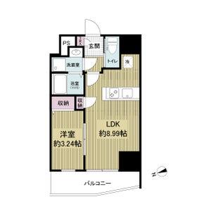 ARTIZA西長堀(1LDK/4階)の間取り写真