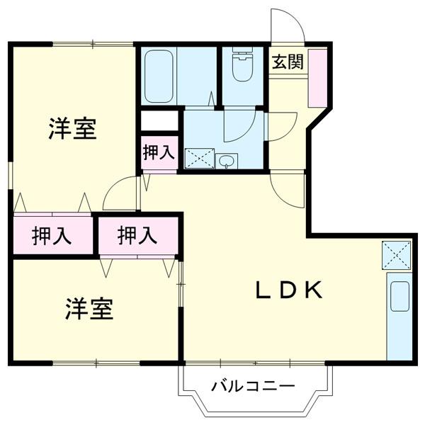 フロレスタ・レジデンシアB棟(2LDK/1階)の間取り写真