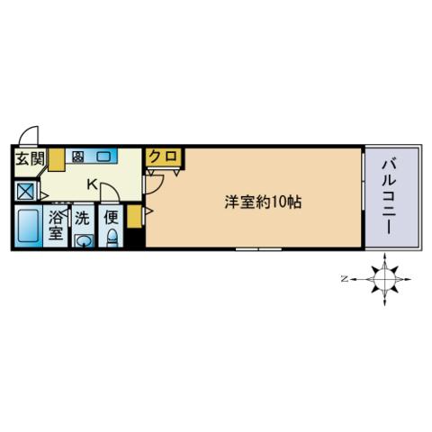 プレシャス天神南(1K/8階)の間取り写真