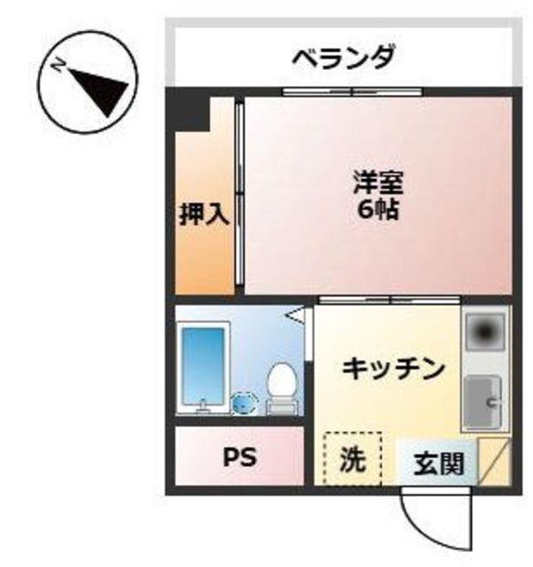 メゾンときわ(1K/2階)の間取り写真