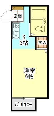 サンライフ内山II(ワンルーム/1階)の間取り写真