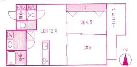 GRACE梶ヶ谷(2LDK/3階)の間取り写真