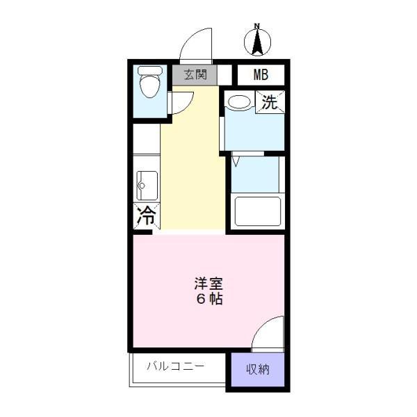 大岡山ヒルズハウス(1K/2階)の間取り写真