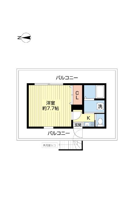 桜桃梅ビル(1K/4階)の間取り写真