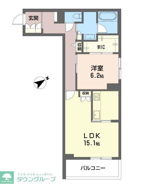FDI CASA片瀬江の島 I(1LDK/2階)の間取り写真