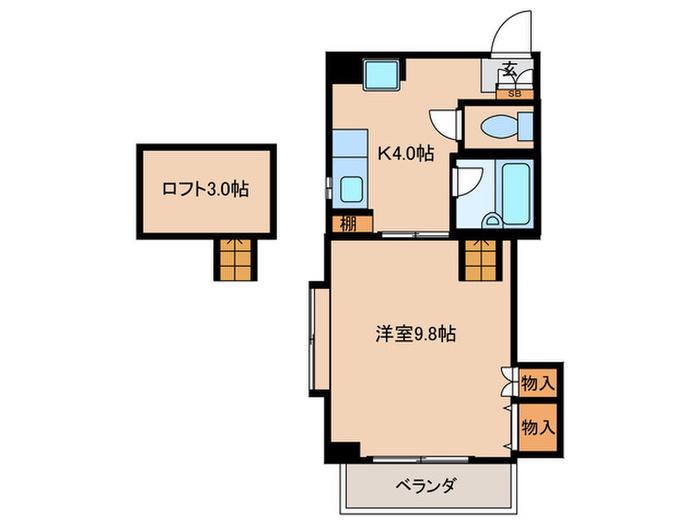シャイニングハイツ唐湊(1K/8階)の間取り写真