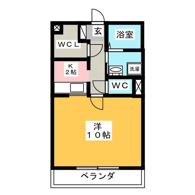 クインスコート(1K/2階)の間取り写真