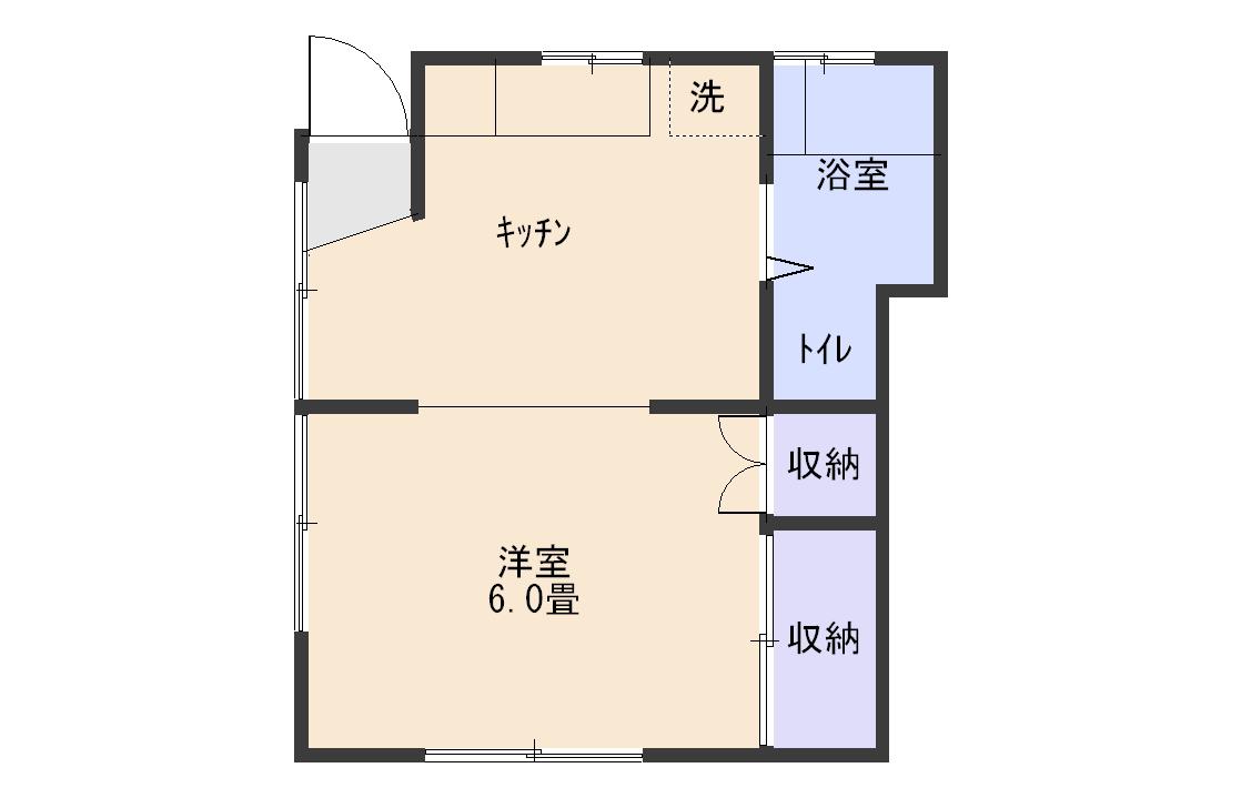 三葉ハウス(1DK/1階)の間取り写真