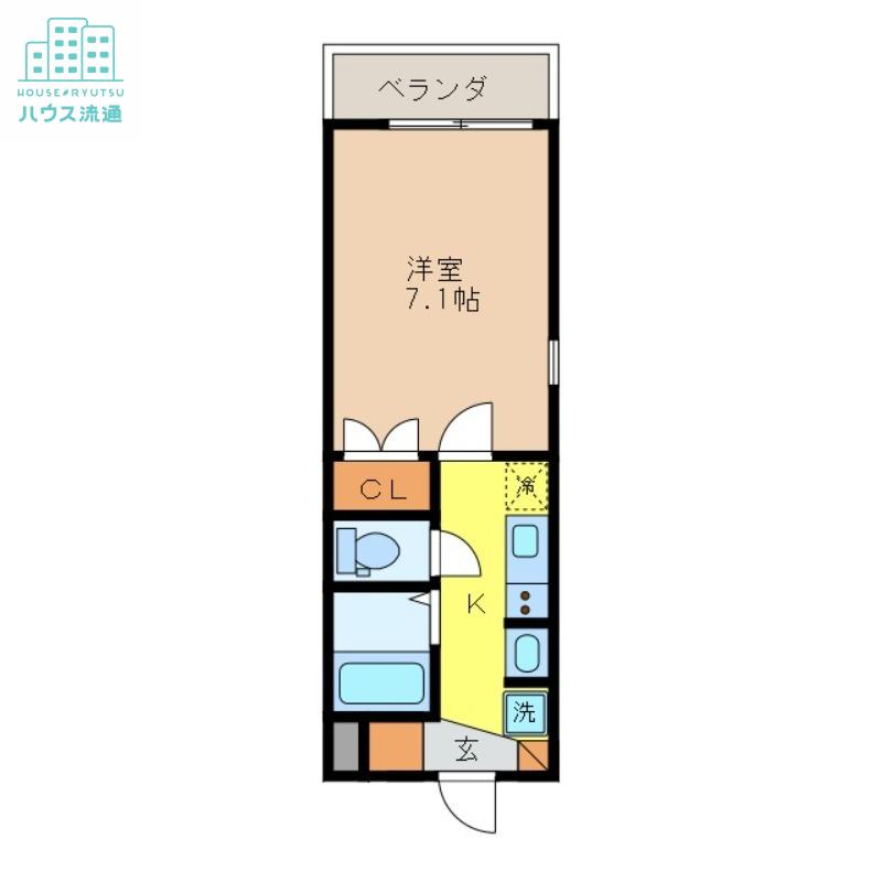 RESIDENCE野田(1K/1階)の間取り写真