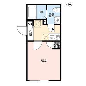 ルシエル一橋学園(1K/1階)の間取り写真