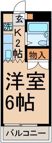 コーポオークス(1K/3階)の間取り写真