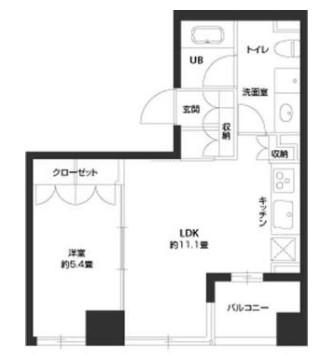 パークキューブ銀座イースト のあち(1LDK/4階)の間取り写真