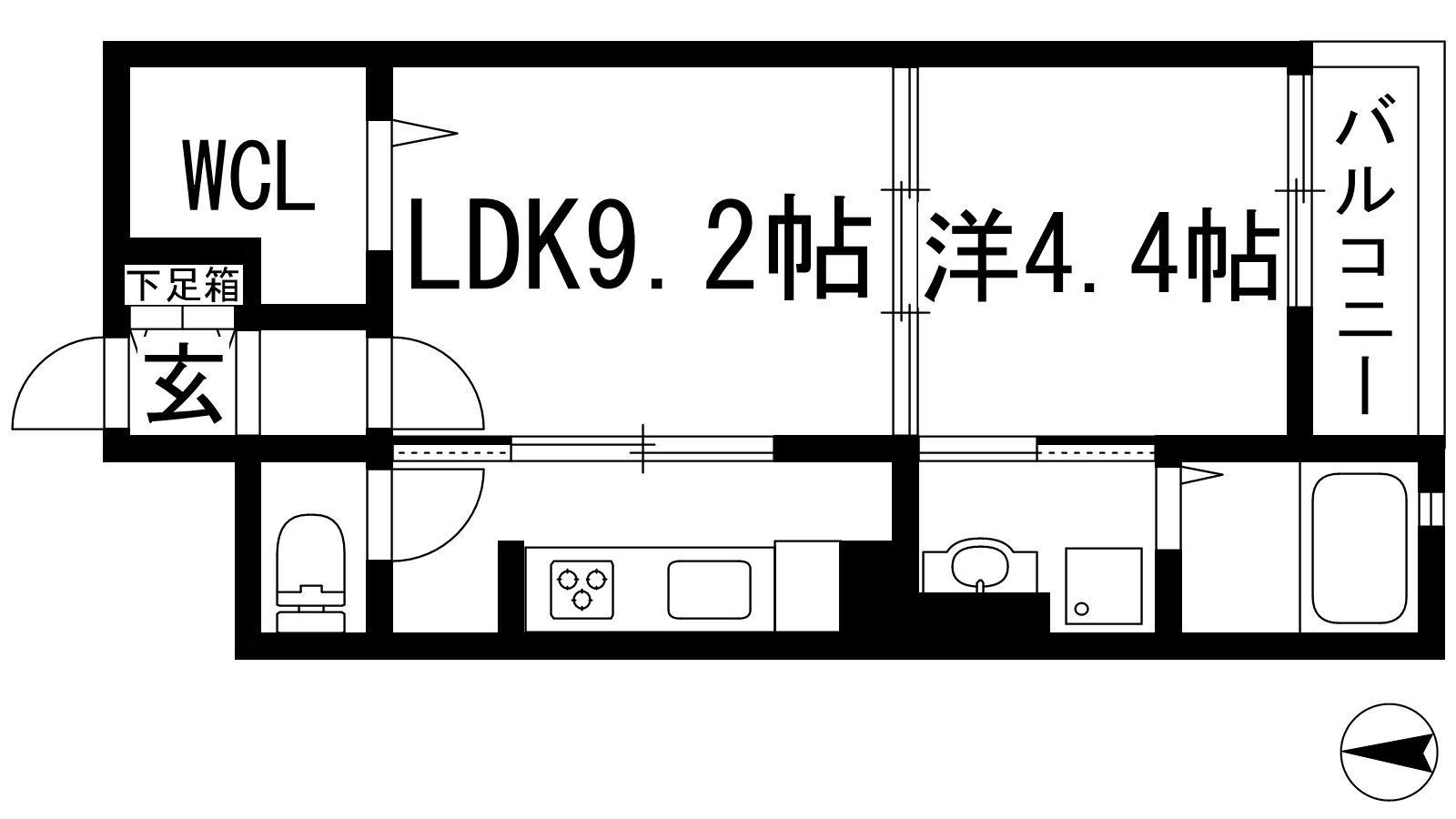 パル池田 1(1LDK/2階)の間取り写真