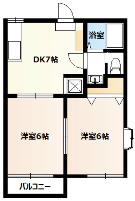 パンプキン(2DK/2階)の間取り写真