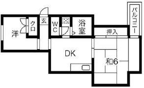 ソーシャル山本(2DK/2階)の間取り写真