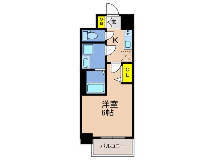 レジュールアッシュ神戸VIVANT(1K/3階)の間取り写真