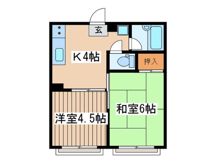 コーポイイジマ(2K/1階)の間取り写真