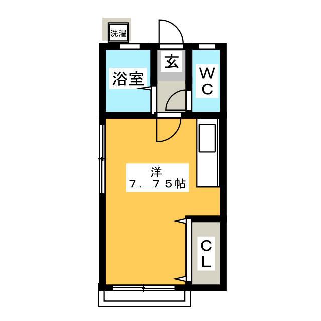 第4小野荘(ワンルーム/2階)の間取り写真