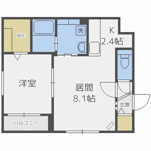 グランメールレジェンド(1LDK/4階)の間取り写真