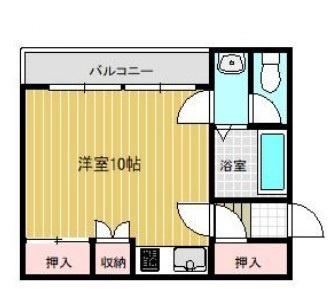 ルイーズ101(ワンルーム/2階)の間取り写真