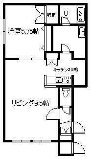 曙プレジデントII(1LDK/2階)の間取り写真