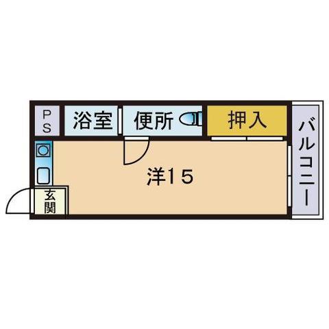 三筑グローリーハイツ(ワンルーム/5階)の間取り写真
