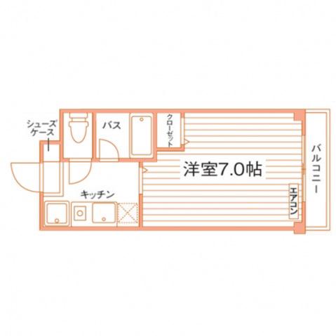 ヴィラシモイケダ(1K/3階)の間取り写真