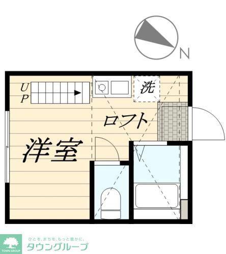 G・Aヒルズ小田2丁目B棟(ワンルーム/1階)の間取り写真