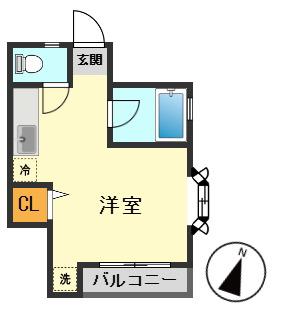 ディーダムハウス(ワンルーム/3階)の間取り写真