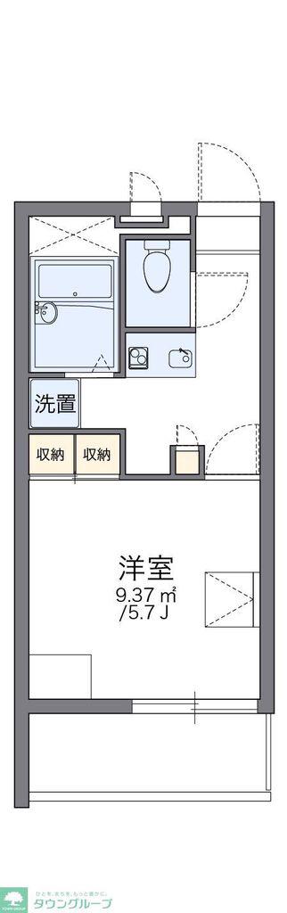 レオパレスジュネス前橋(1K/1階)の間取り写真