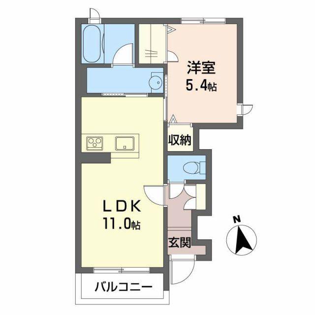アトリエール(1LDK/1階)の間取り写真