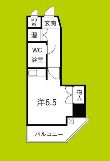 ユーロハイツ東天満(ワンルーム/3階)の間取り写真