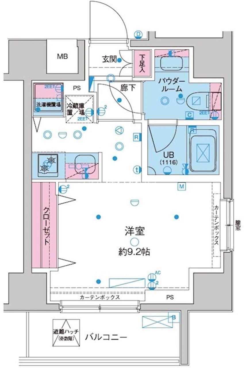 GENOVIA本蓮沼(ワンルーム/5階)の間取り写真