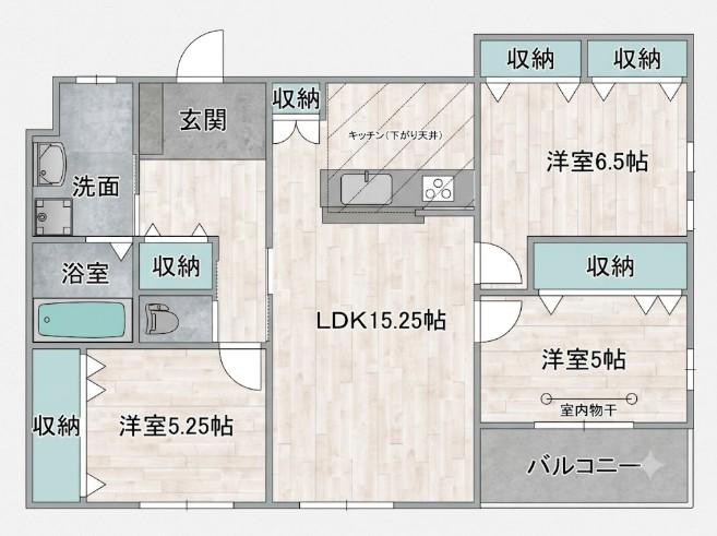 EAGLE HIL江波(3LDK/2階)の間取り写真
