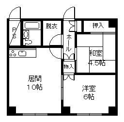 AXIS二条(2LDK/3階)の間取り写真