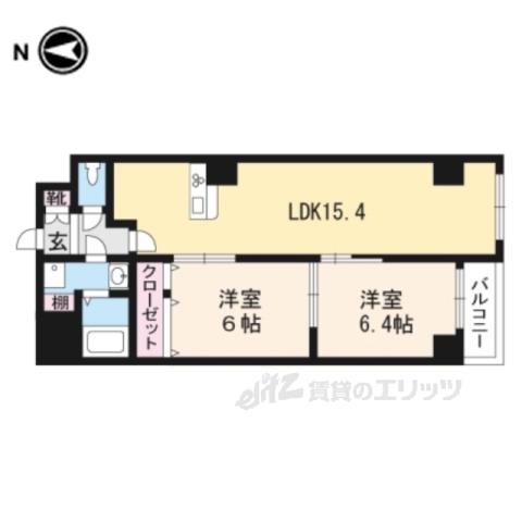 第45長栄シャルト五条(3LDK/8階)の間取り写真