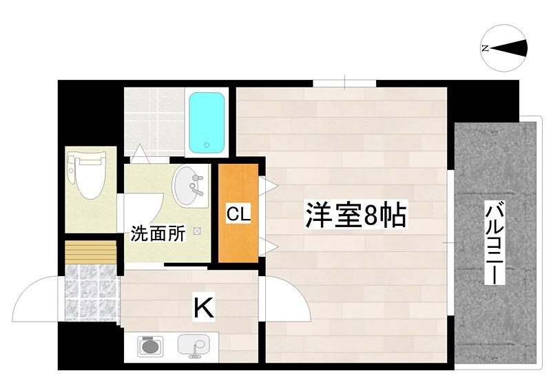 政岡ビル(1K/7階)の間取り写真