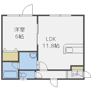 カーサフィオーレ(1LDK/1階)の間取り写真