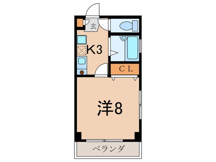 カーサフローラ(1K/2階)の間取り写真