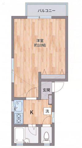 ラベッラカーサ(1K/2階)の間取り写真