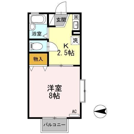 タウンコート参番館(1K/1階)の間取り写真