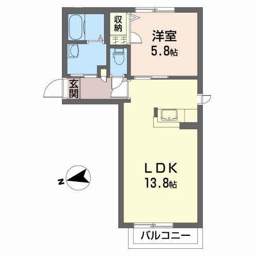 シャーメゾンソレイユ(1LDK/2階)の間取り写真