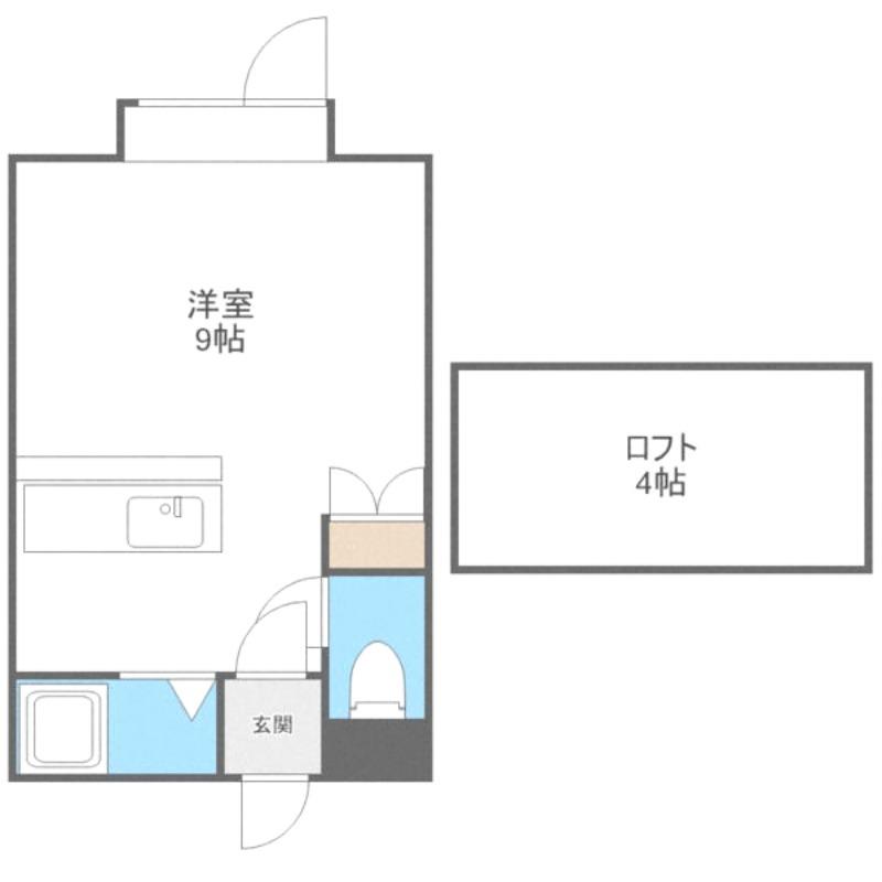 ロイヤルセブンB(ワンルーム/2階)の間取り写真