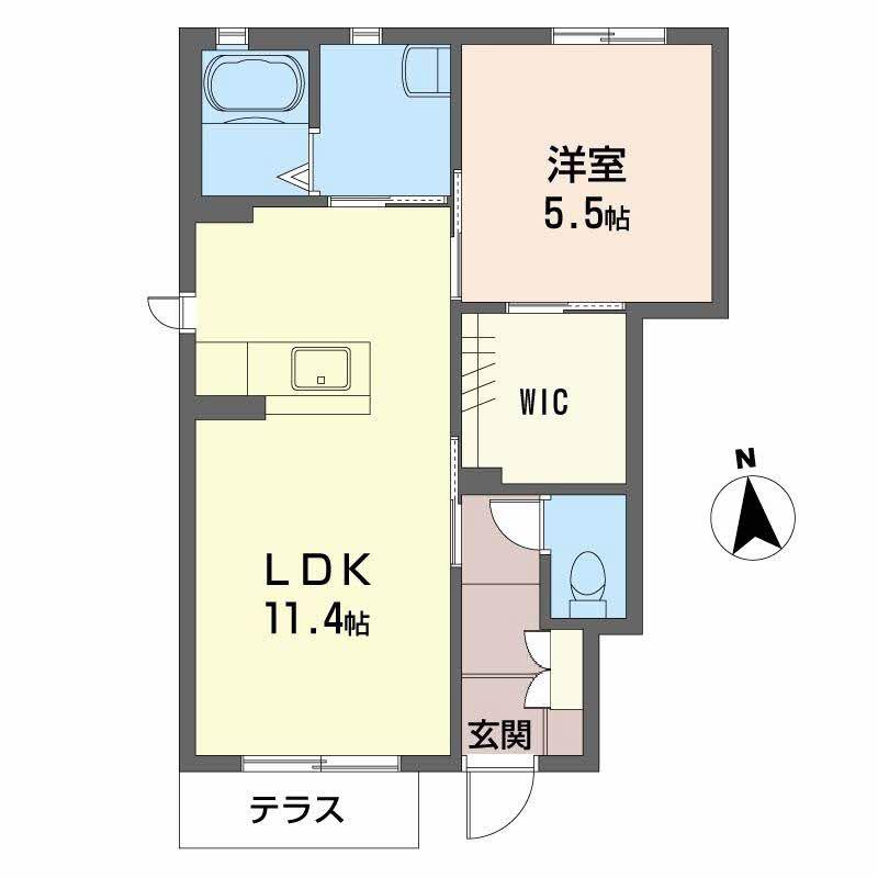 ラ・ヴィータ国富参番館(1LDK/1階)の間取り写真