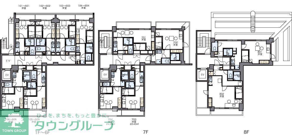 レオパレスFLAT浜松町(1K/6階)の間取り写真