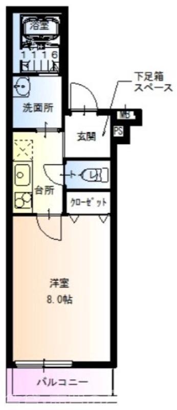 フジパレス堺もずサウスIII番館(1K/3階)の間取り写真