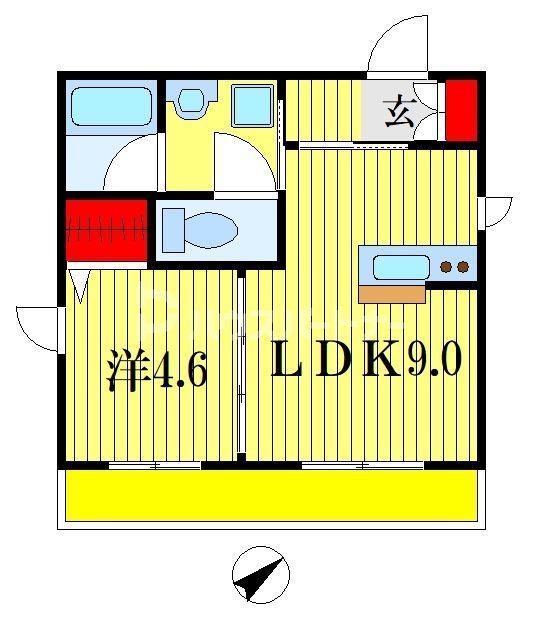 カーサクレールV(1LDK/3階)の間取り写真